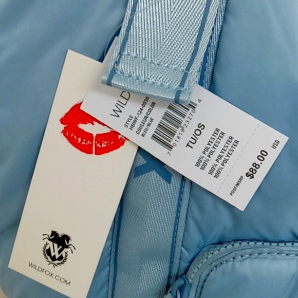 Brand New SEALED Wildfox Blue Puffy Tote Overnight Bag Diaper Beach GREAT GIFT - Picture 8 of 8